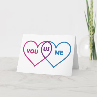 Tarjeta Festiva Diagrama de Venn Valentine - You Me Us
