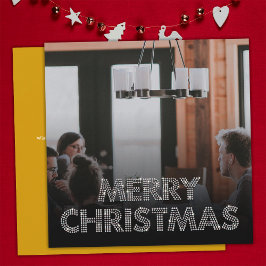 Tarjeta Festiva Diamond Team Photo Merry Christmas Business Amaril