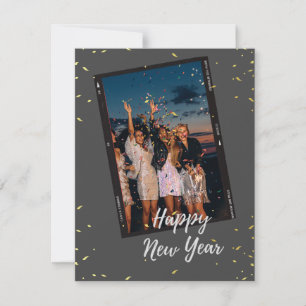 Tarjeta Festiva Diario de cine negro Feliz año nuevo 