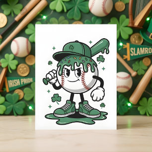 Tarjeta Festiva Días de béisbol de San Patricio Trebol de la Suert