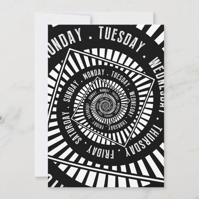 Tarjeta Festiva Días de la semana (Anverso)