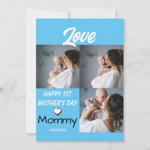 Tarjeta Festiva Días de madre simple y Moda Regalo tres Collages d