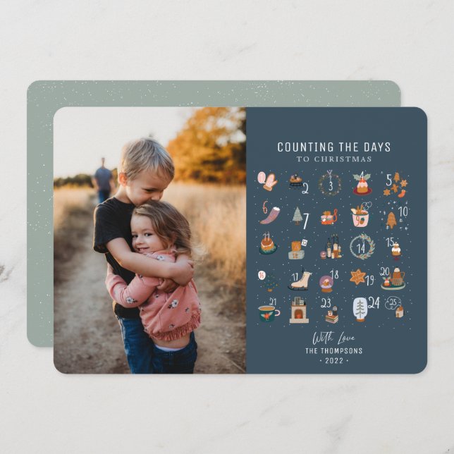 Tarjeta Festiva Días de recuento de modas a Navidades foto de mari (Anverso / Reverso)