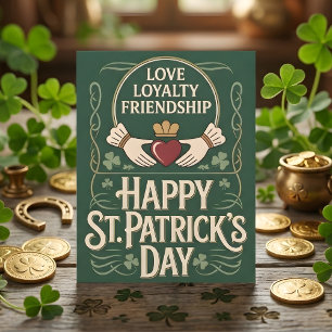 Tarjeta Festiva Días de San Patricio Bendición familiar irlandesa