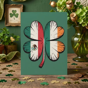 Tarjeta Festiva Días de San Patricio Orgullo Mexicano Irlandés