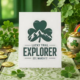 Tarjeta Festiva Días de San Patricio Sendero Montaña Afortunado