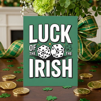 Tarjeta Festiva Días divertidos de San Patricio Dados de la suerte