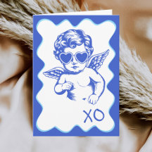 Dibujado a Mano Divertido Romántico Cupido XO Día 
