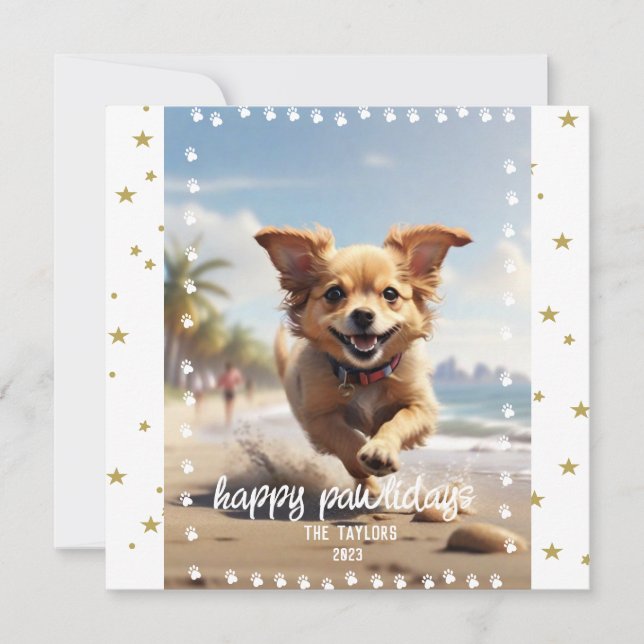 Tarjeta Festiva Dibujar impresiones Personalizado de marco Mascota (Anverso)