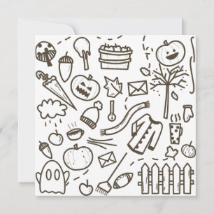 Tarjeta Festiva Dibujo adorable de Halloween Patrón continuo, Hall