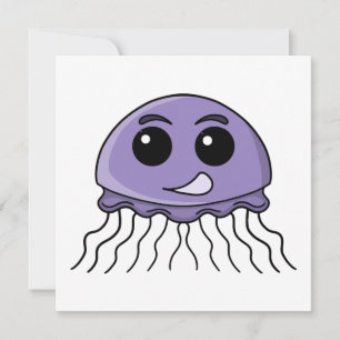 Tarjeta Festiva Dibujo animado amigo de jalea lila