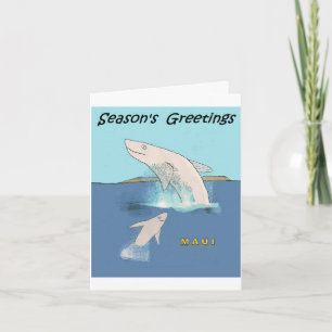 Tarjeta Festiva Dibujo animado: Ballenas Cavorting cerca de Maui