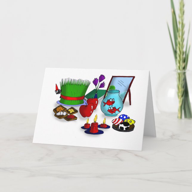 Tarjeta Festiva Dibujo animado de Norooz (Anverso)