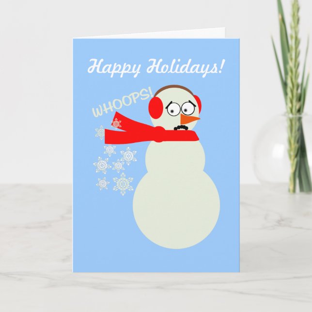 Tarjeta Festiva Dibujo animado del muñeco de nieve el Farting (Anverso)