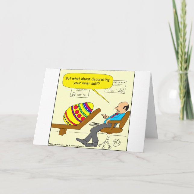 Tarjeta Festiva Dibujo animado interno del uno mismo del huevo de (Anverso)