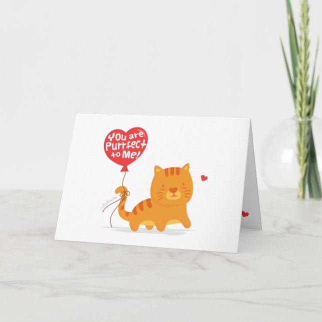 Tarjeta Festiva Dibujo animado lindo del gato del gatito del humor (Anverso)