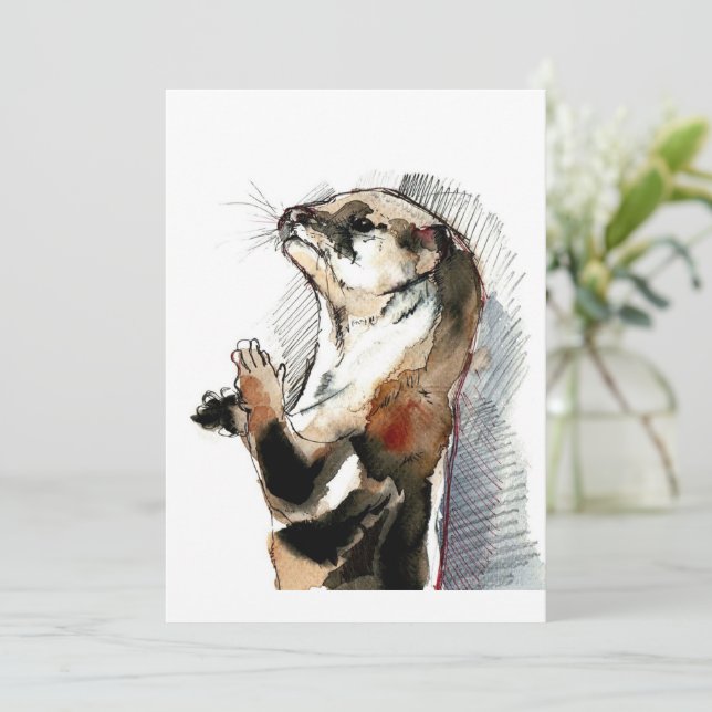 Tarjeta Festiva Dibujo de arte| Obsequios de manteca (Anverso de pie)