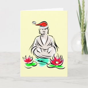 Tarjeta Festiva Dibujo de Buda de navidades
