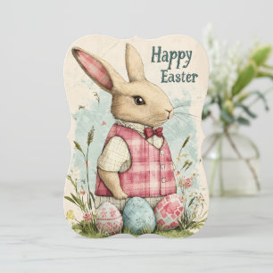 Tarjeta Festiva Dibujo de conejito feliz de Semana Santa