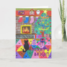 Tarjeta Festiva Dibujo de escenas de navidades