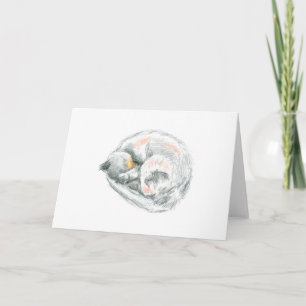 Tarjeta Festiva Dibujo de gato durmiendo