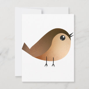 Tarjeta Festiva Dibujo de pájaro gorrión