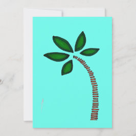 Tarjeta Festiva Dibujo de palmeras marrones y verdes