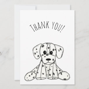 Tarjeta Festiva Dibujo de perro de peluche dálmata contorno simple