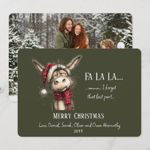 Tarjeta Festiva Dibujo divertido de familia en Navidad: ardilla tr