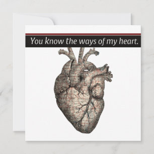 Tarjeta Festiva Dibujo único de San Valentín de Corazón/Mapa Anató