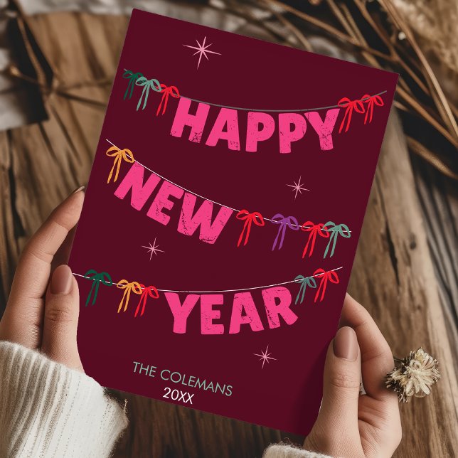 Tarjeta Festiva Dibujos animados de mano felíz año nuevo saludos r (Subido por el creador)