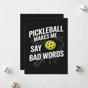 Tarjeta Festiva Dibujos Divertidos de Pickleball Me Hacen Decir Pa