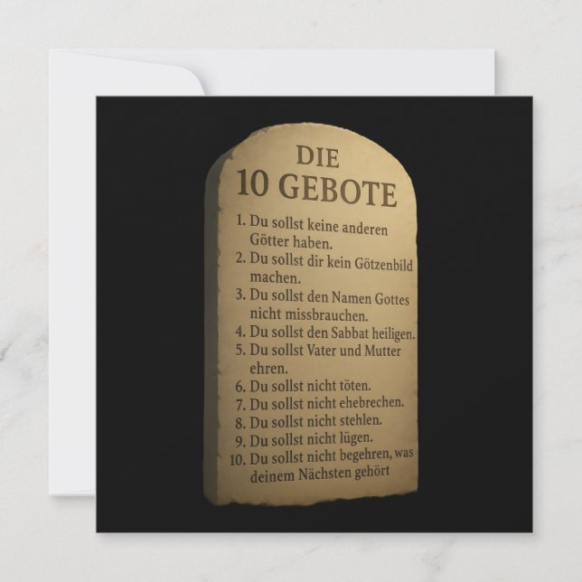 Tarjeta Festiva „Die 10 Gebote – Gottes Weisung in Stein“ (Anverso)
