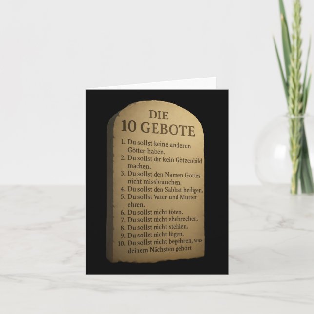 Tarjeta Festiva „Die 10 Gebote – Gottes Weisung in Stein“ (Anverso)