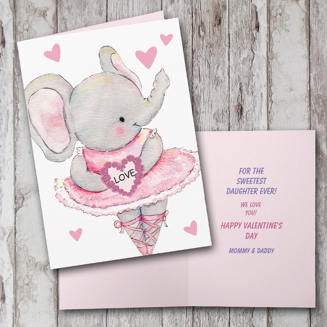 Tarjeta Festiva Díe Daughter Dancing Elephant Valentine (Subido por el creador)