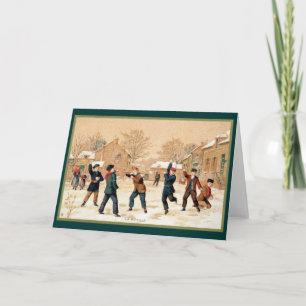 Tarjeta Festiva diecinueveavo C. Lucha de la bola de nieve