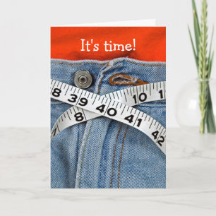 Tarjeta Festiva diet-tape measure belt on waistline