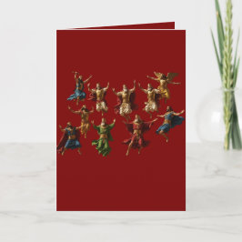Tarjeta Festiva Diez Señores Saltando Del Vector De Los Diez Manda