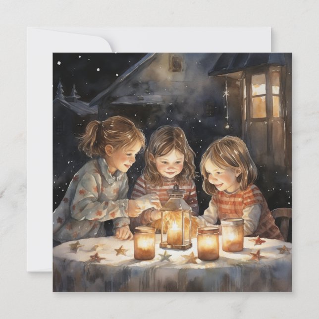 Tarjeta Festiva Difundiendo la Luz de la Alegría Navideña (Anverso)