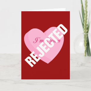 Tarjeta Festiva Diga Feliz San Valentín con rechazo y ruptura