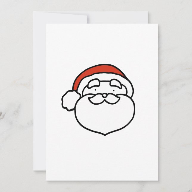 Tarjeta Festiva Digital Download Christmas Santa with Red Hat (Anverso)