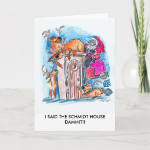 TARJETA FESTIVA DIJE LA CASA DE SCHMIDT