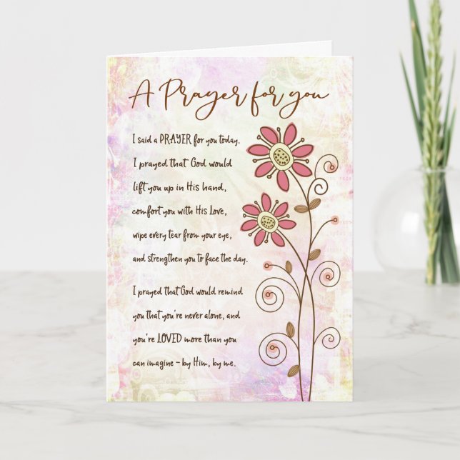 Tarjeta Festiva Dije un rezo para usted hoy (Anverso)