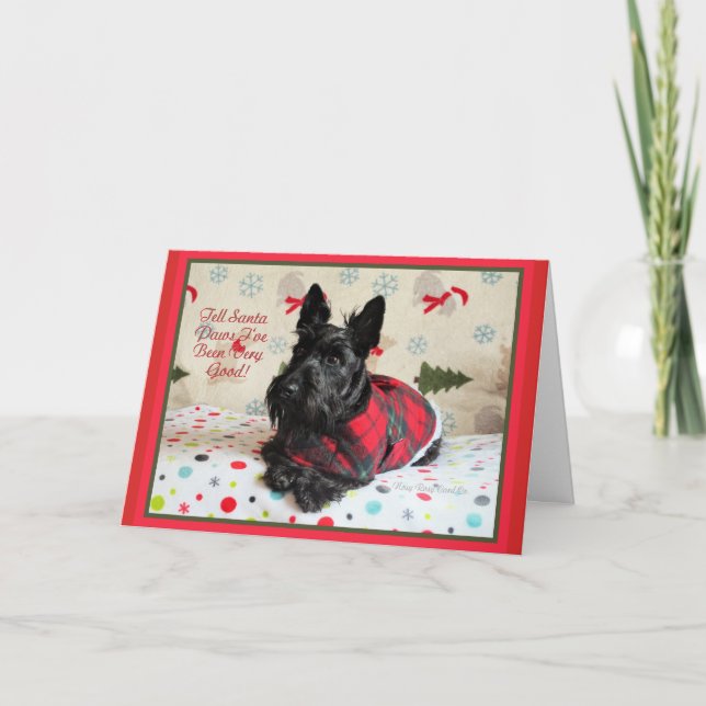 Tarjeta Festiva Dile a Santa Paws que he estado bien 2 (Anverso)