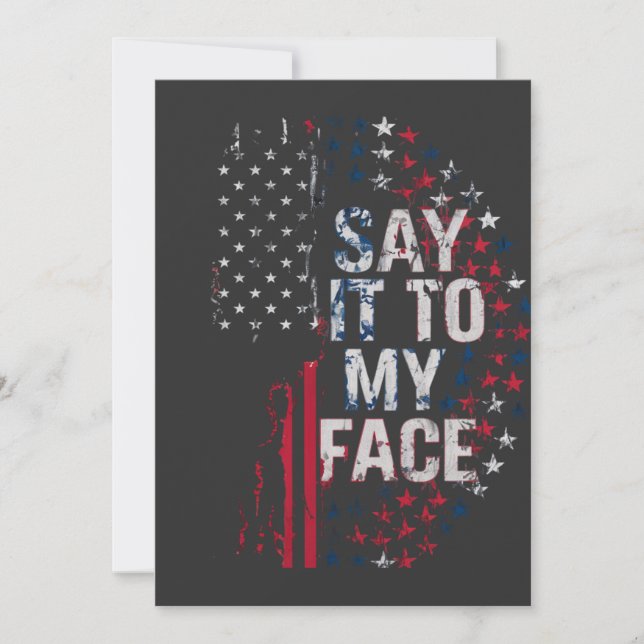 Tarjeta Festiva Dilo A Mi Cara Campaña Kamala Harris 2024 (Anverso)