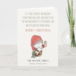 Tarjeta Festiva Dinero Divertido Abundancia de Efectivo Santa Dese