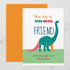 Tarjeta Festiva Dinosaur Amigo Día de San Valentín