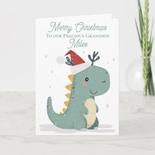Tarjeta Festiva Dinosaurio de las acuarelas personalizadas