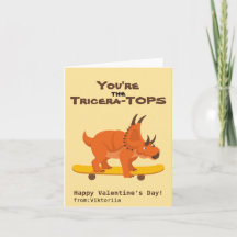 Dinosaurio de monopatín del Día de San Valentín pa