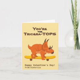 Tarjeta Festiva Dinosaurio de monopatín del Día de San Valentín pa